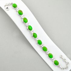 Clearance Sale- 925 silver 36.92cts tennis natural green mojave turquoise oval bracelet u6215
