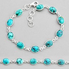 925 silver 20.06cts tennis natural green turquoise tibetan oval bracelet y82168