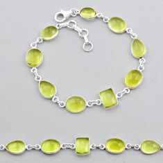925 silver 21.34cts tennis natural lemon topaz octagan bracelet jewelry y25303