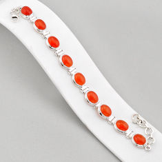 925 silver 34.69cts tennis natural orange cornelian (carnelian) bracelet y61347