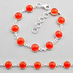 925 silver 28.70cts tennis natural orange cornelian (carnelian) bracelet y84363