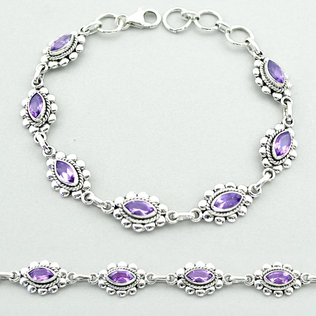 ts tennis natural purple amethyst marquise bracelet t52087