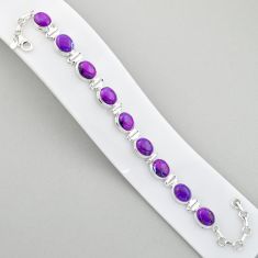 Clearance Sale- 925 silver 35.40cts tennis natural purple mojave turquoise oval bracelet u6225