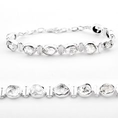925 silver 37.90cts tennis natural white herkimer diamond fancy bracelet t59038