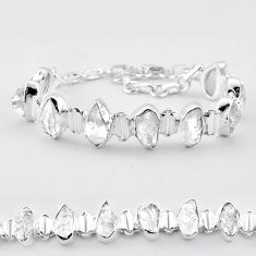 925 silver 29.27cts tennis natural white herkimer diamond fancy bracelet t83576