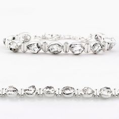 925 silver 39.70cts tennis natural white herkimer diamond fancy bracelet t83600