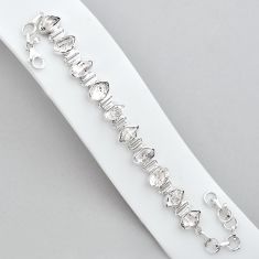 925 silver 35.75cts tennis natural white herkimer diamond fancy bracelet y14553