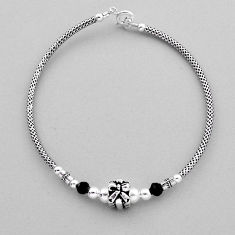 925 sterling silver 1.38cts adjustable natural black onyx gifts bracelet n20345