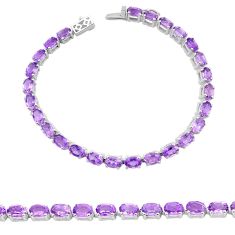 925 sterling silver 27.65cts faceted natural purple amethyst bracelet u35724