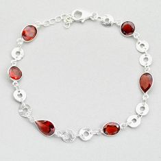 925 sterling silver 11.18cts faceted natural red garnet tennis bracelet u64344