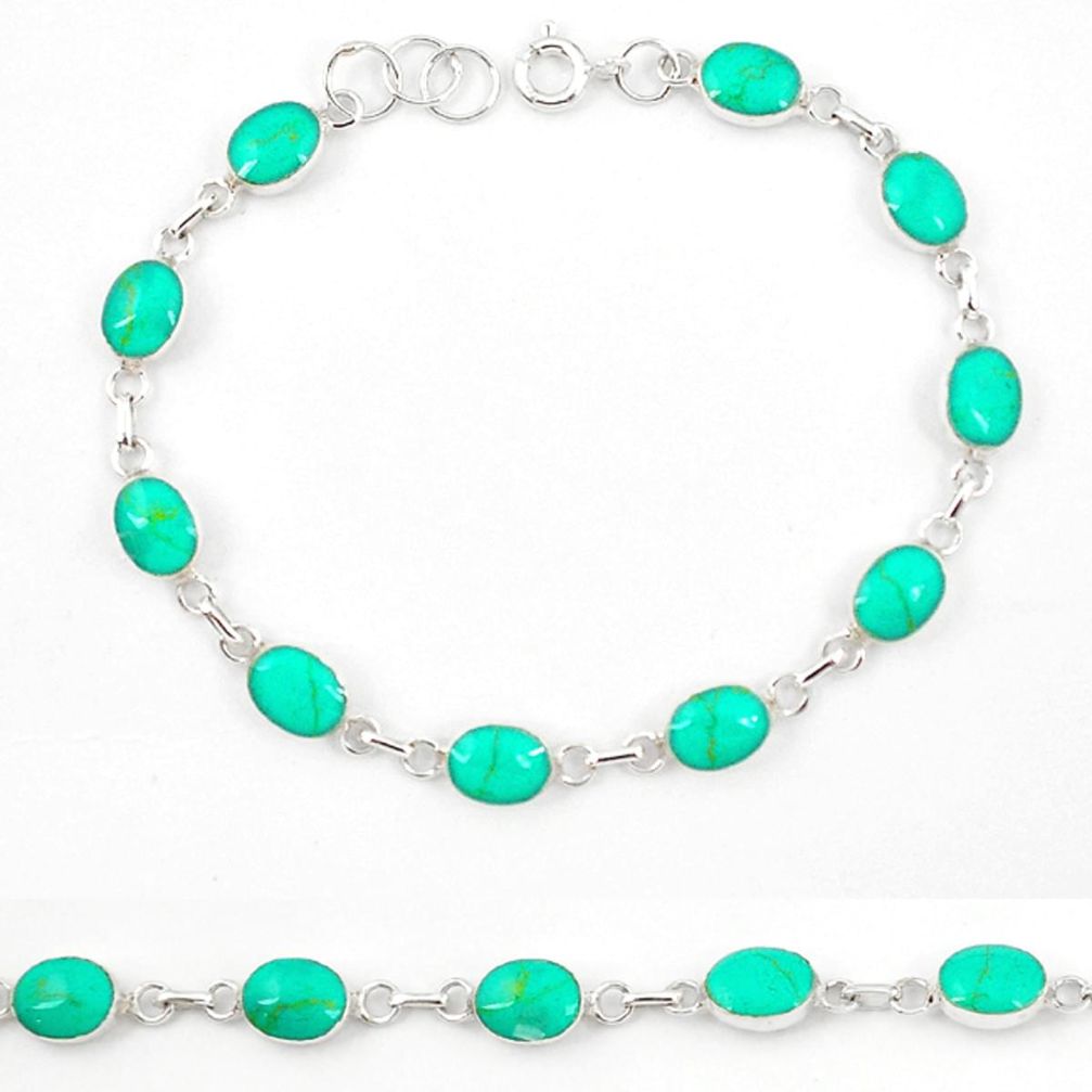 925 sterling silver fine green turquoise enamel tennis bracelet a57680 c13911