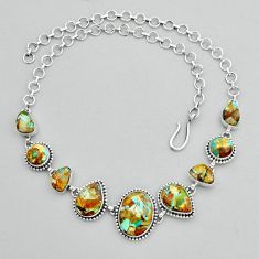 925 sterling silver 58.90cts matrix royston turquoise bracelet jewelry u94373