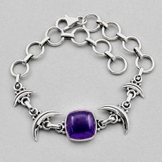 925 sterling silver 10.03gms moon natural amethyst cushion shape bracelet y91379