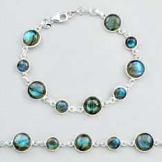 925 sterling silver 29.35cts natural blue labradorite tennis bracelet t48739