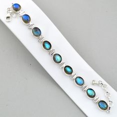925 sterling silver 37.06cts natural blue labradorite tennis bracelet u4604