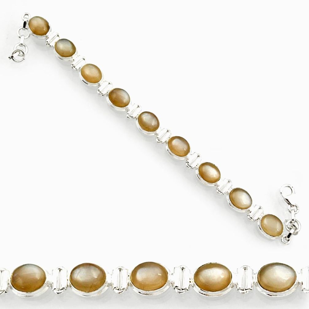 ver 37.86cts natural grey moonstone tennis bracelet d44365