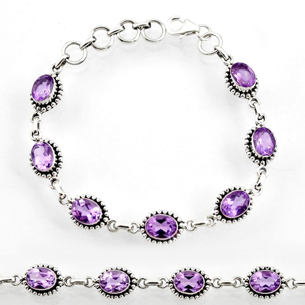 ver 14.27cts natural purple amethyst tennis bracelet d44292
