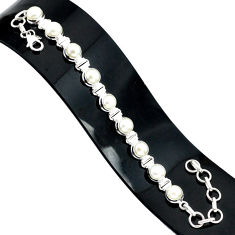 Clearance Sale- 925 sterling silver 25.10cts natural white pearl tennis bracelet jewelry r84228