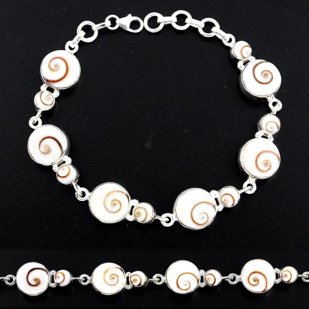 925 sterling silver 32.02cts natural white shiva eye bracelet jewelry r58716