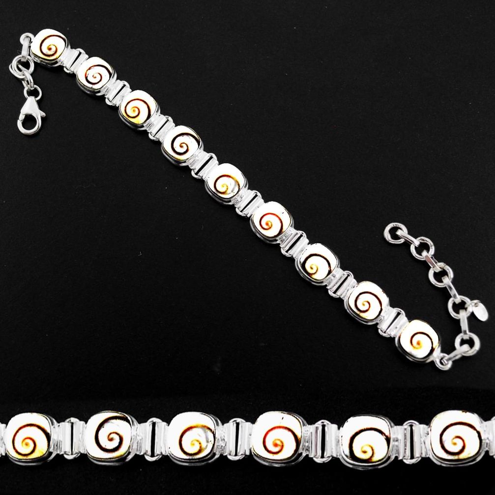 925 sterling silver 27.64cts natural white shiva eye bracelet jewelry r63595