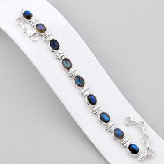 925 sterling silver 21.91cts tennis natural blue labradorite bracelet n45695
