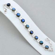 925 sterling silver 29.11cts tennis natural blue labradorite bracelet u91000