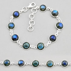 925 sterling silver 25.98cts tennis natural blue labradorite bracelet y68494