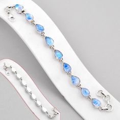 925 sterling silver 22.48cts tennis natural blue moonstone pear bracelet y82395