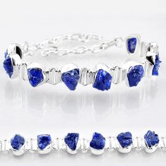925 sterling silver 27.25cts tennis natural blue sapphire rough bracelet t83564