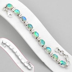 925 sterling silver 26.02cts tennis natural green moonstone oval bracelet y82397