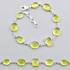 925 sterling silver 20.75cts tennis natural lemon topaz bracelet jewelry y25307