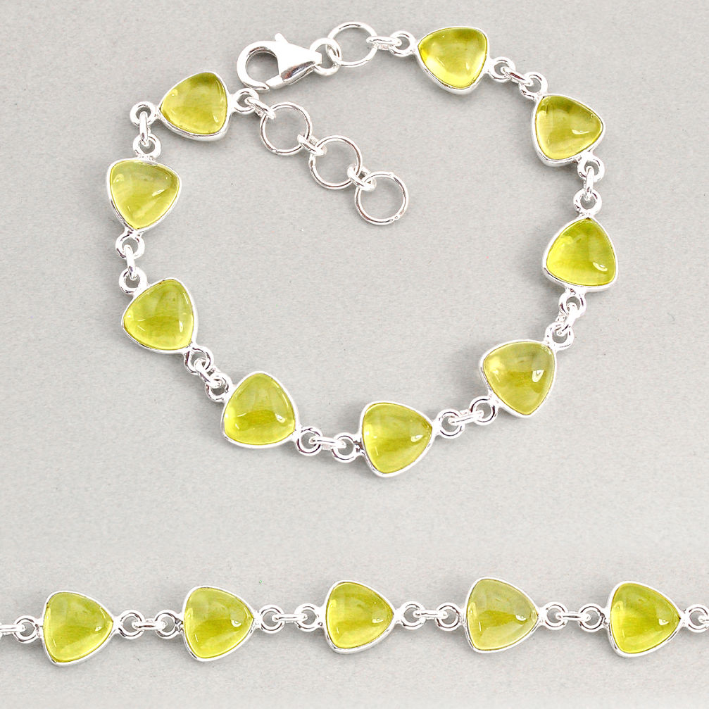 925 sterling silver 19.27cts tennis natural lemon topaz bracelet jewelry y74940