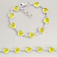 925 sterling silver 19.27cts tennis natural lemon topaz bracelet jewelry y74940