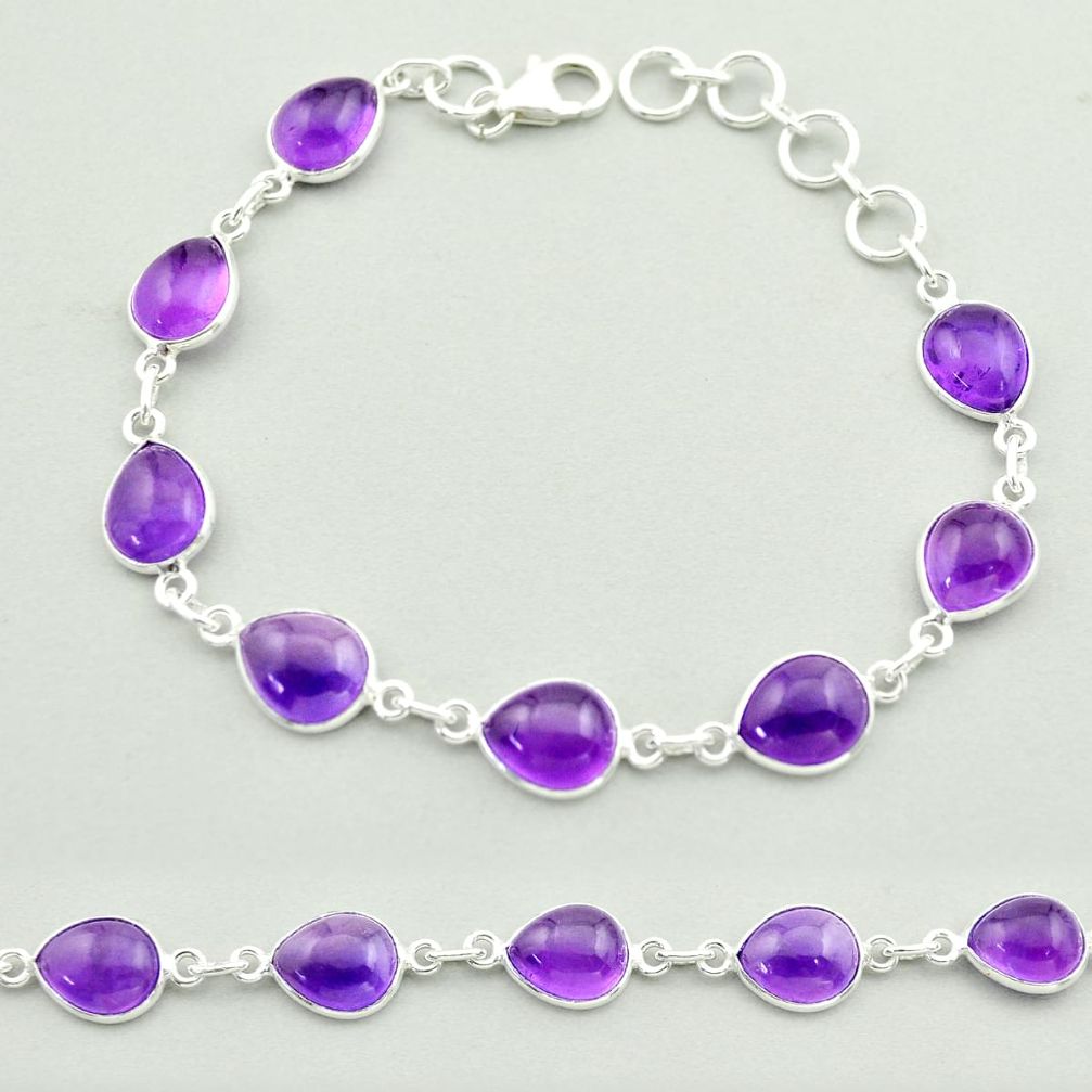 ver 22.48cts tennis natural purple amethyst bracelet t58864