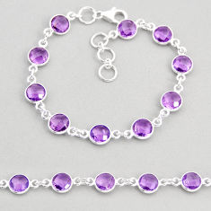 925 sterling silver 17.44cts tennis natural purple amethyst bracelet y76988