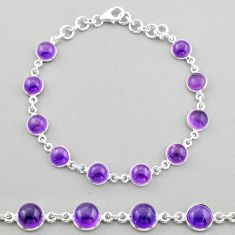 925 sterling silver 20.07cts tennis natural purple amethyst round bracelet u3044