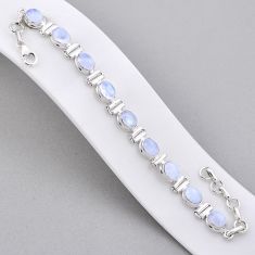 925 sterling silver 20.31cts tennis natural rainbow moonstone bracelet n34299