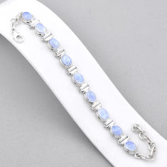925 sterling silver 21.38cts tennis natural rainbow moonstone bracelet n45699