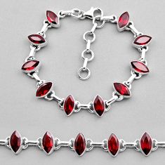 925 sterling silver 23.71cts tennis natural red garnet bracelet jewelry n14585