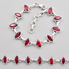 925 sterling silver 23.98cts tennis natural red garnet bracelet jewelry n18454