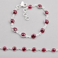 925 sterling silver 19.66cts tennis natural red garnet bracelet jewelry n26480