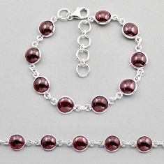 925 sterling silver 25.28cts tennis natural red garnet bracelet jewelry n3288