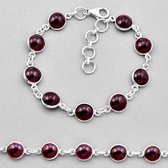 925 sterling silver 27.10cts tennis natural red garnet bracelet jewelry n41293