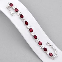 925 sterling silver 19.54cts tennis natural red garnet bracelet jewelry n42080