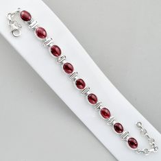 925 sterling silver 28.55cts tennis natural red garnet bracelet jewelry u4646