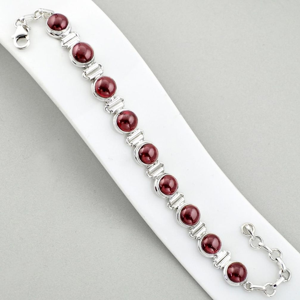 925 sterling silver 31.10cts tennis natural red garnet bracelet jewelry u6307