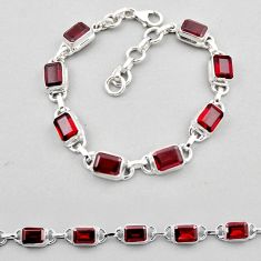 925 sterling silver 16.75cts tennis natural red garnet bracelet jewelry y44767