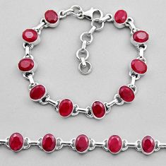 925 sterling silver 21.18cts tennis natural red ruby bracelet jewelry n14582