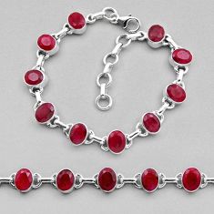 925 sterling silver 20.30cts tennis natural red ruby bracelet jewelry n14583