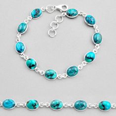 925 sterling silver 22.25cts tennis natural turquoise tibetan bracelet y82165